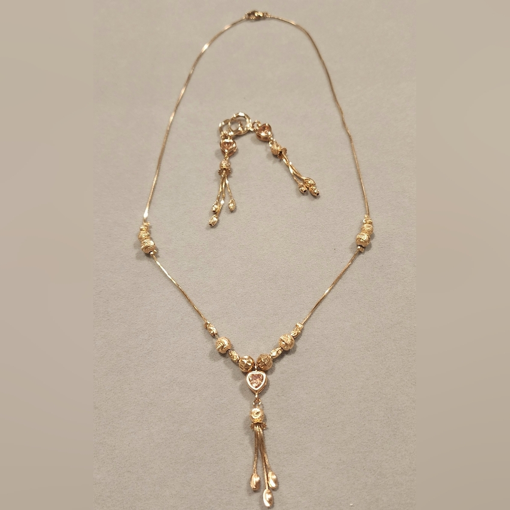 Elegant Gold Necklace and Earring Set